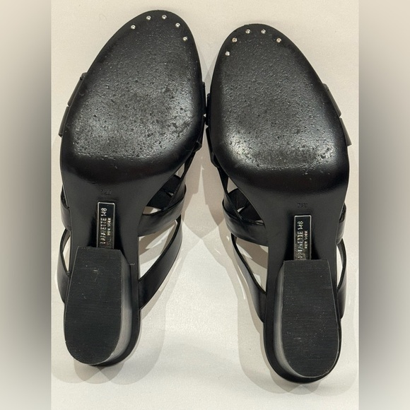 Lafayette 148 New York Women's Beverly Sandals Black Leather Size 7.5M - Picture 9 of 9